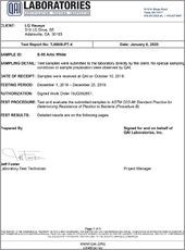 himacs resistance to bacteria test report by qai us astm g22 96