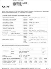 cleaf melamine faced mdf panel technical data