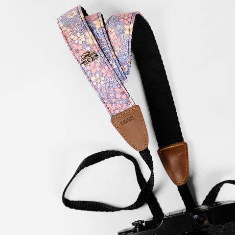  Dây đeo máy ảnh dành cho máy Fuji, Canon, Nikon, Sony.. -Dây đeo máy ảnh bản nhỏ - Camera Strap Hoa tím - MadebyCammix 