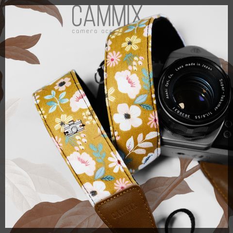  Dây đeo máy ảnh dành cho máy Fuji, Canon, Nikon, Sony.. - Camera Strap - MadebyCammix - Dây đeo máy ảnh Vintage hoa vàng 