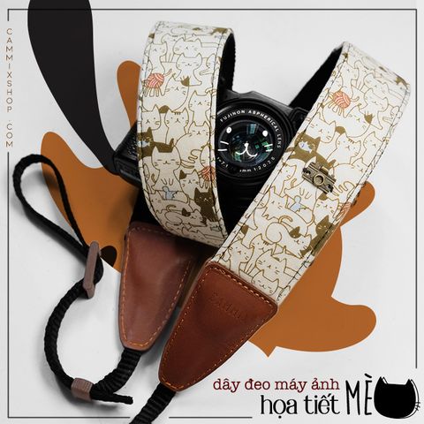  Dây đeo máy ảnh Made by Cammix - Dây đeo máy ảnh hoạ tiết mèo - Camera Strap 