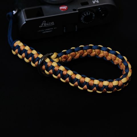  Dây đeo máy ảnh cổ tay Cammix - Vàng Navy - Dây Dù Paracord - Dây đeo cổ tay Wrist strap cho máy Fujifilm, Sony, Canon, Nikon 