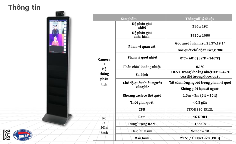  Kiosk nhận diện thân nhiệt qua khuôn mặt FEVERMON 
