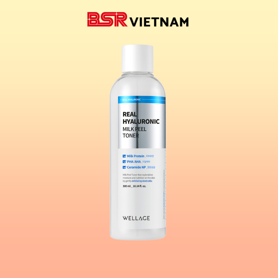  Sữa dưỡng da Wellage Real Hyaluronic Milk Pell Toner 300ml 