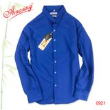  Áo sơ mi màu Tím Lavender thương hiệu Amazing, style Hàn Quốc không túi, chuẩn form slim fit, chất liệu mịn mát 