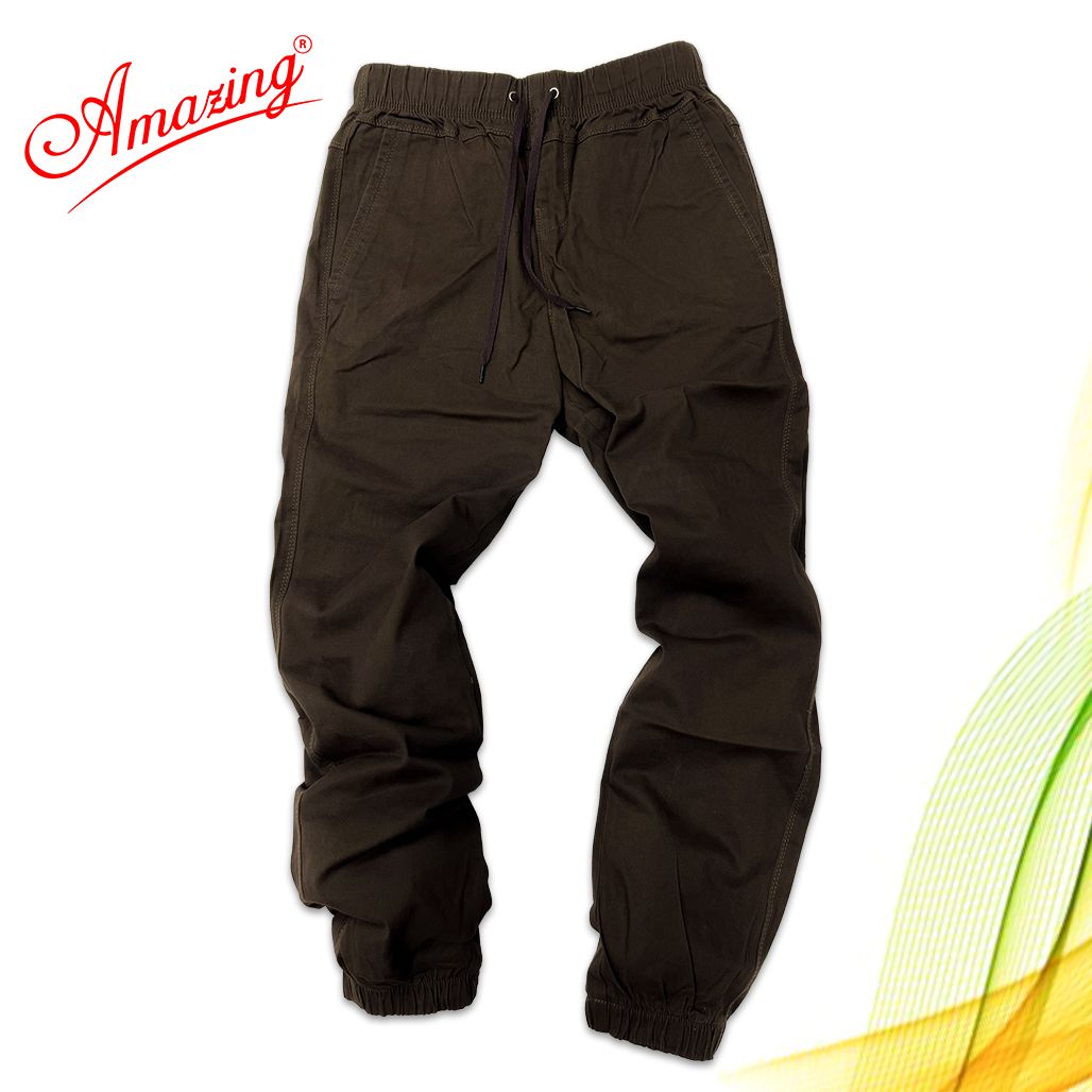  Quần jogger cao cấp Amazing, vải kaki co giãn nhẹ, lưng và ống quần bo thun có giây rút, thời trang unisex, thể thao cá tính 