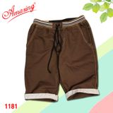  Quần short kaki Amazing, lưng thun có giây rút, vải co giãn nhẹ, màu sắc đa dạng, có big size 