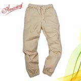  Quần Jogger kaki nam Amazing, dáng thể thao năng động, vải co giãn nhẹ, màu sắc trung tính, lai bo, màu đen 