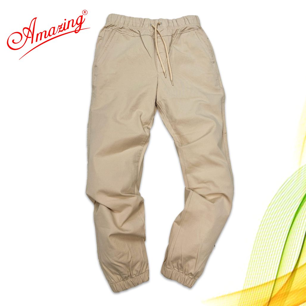  Quần Jogger big size, kaki nam Amazing, gấu bo chun, dáng thể thao năng động, vải co giãn nhẹ, màu cafe 