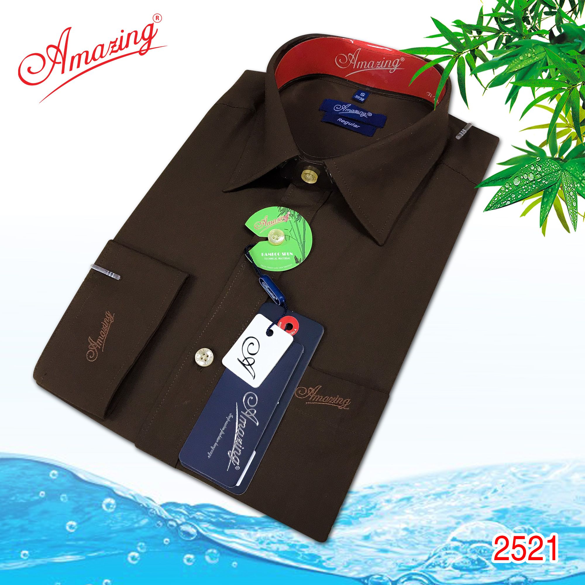 Áo sơ mi nam trơn nhiều màu Amazing, vải Bamboo mềm mịn, vạt bầu, form classic, tay dài
