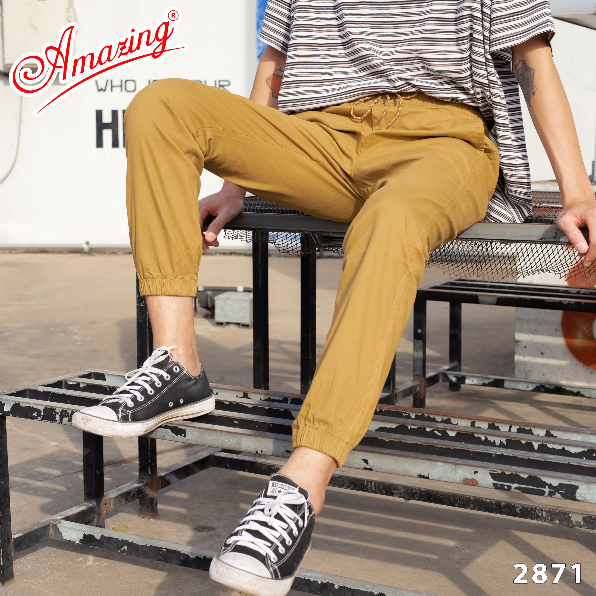 Quần jogger cao cấp Amazing, vải kaki co giãn nhẹ, lưng và ống quần bo thun có giây rút, thời trang unisex, thể thao cá tính