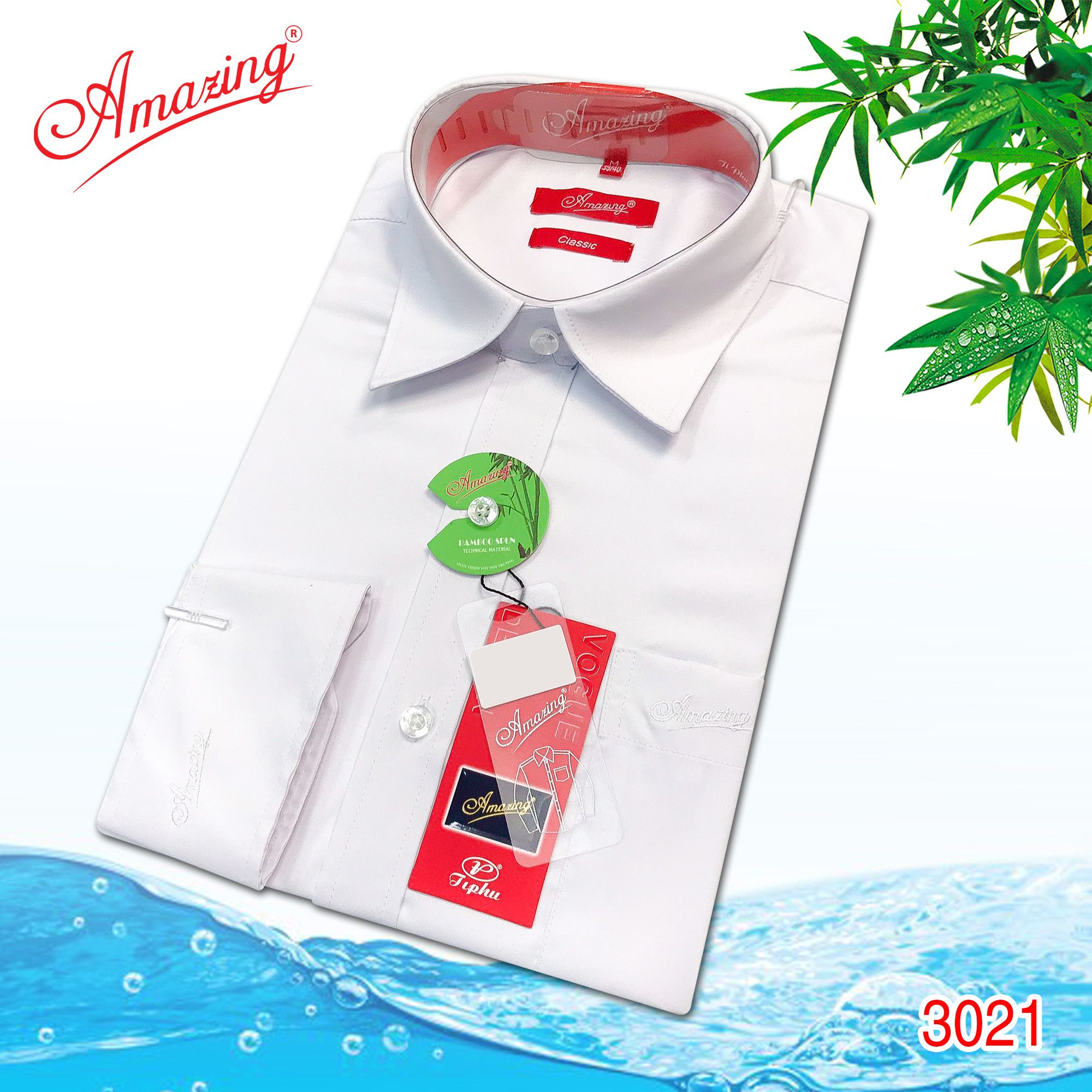 Áo sơ mi nam trơn nhiều màu Amazing, vải Bamboo mềm mịn, vạt bầu, form classic, tay dài