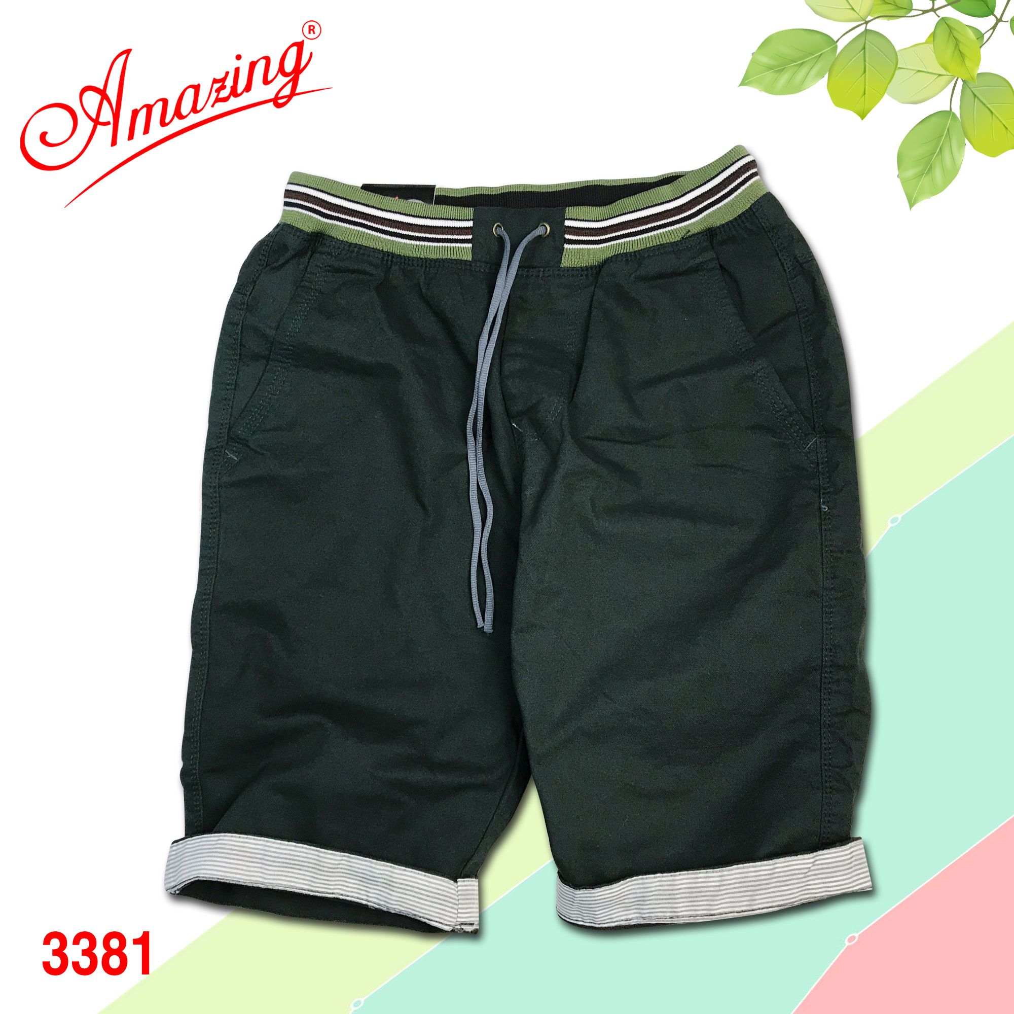  Quần short kaki Amazing, lưng thun có giây rút, vải co giãn nhẹ, màu sắc đa dạng, có big size 