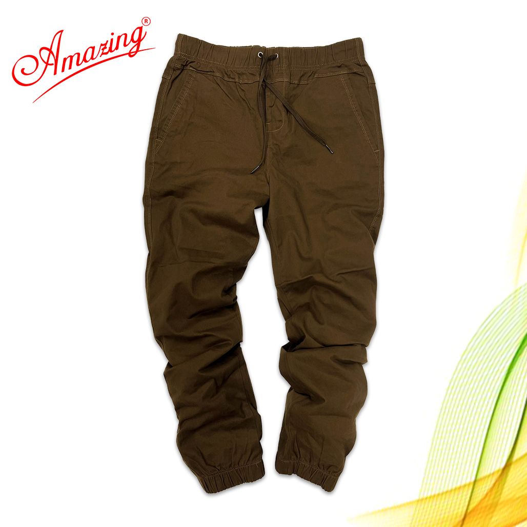  Quần Jogger big size, kaki nam Amazing, gấu bo chun, dáng thể thao năng động, vải co giãn nhẹ, màu cafe 