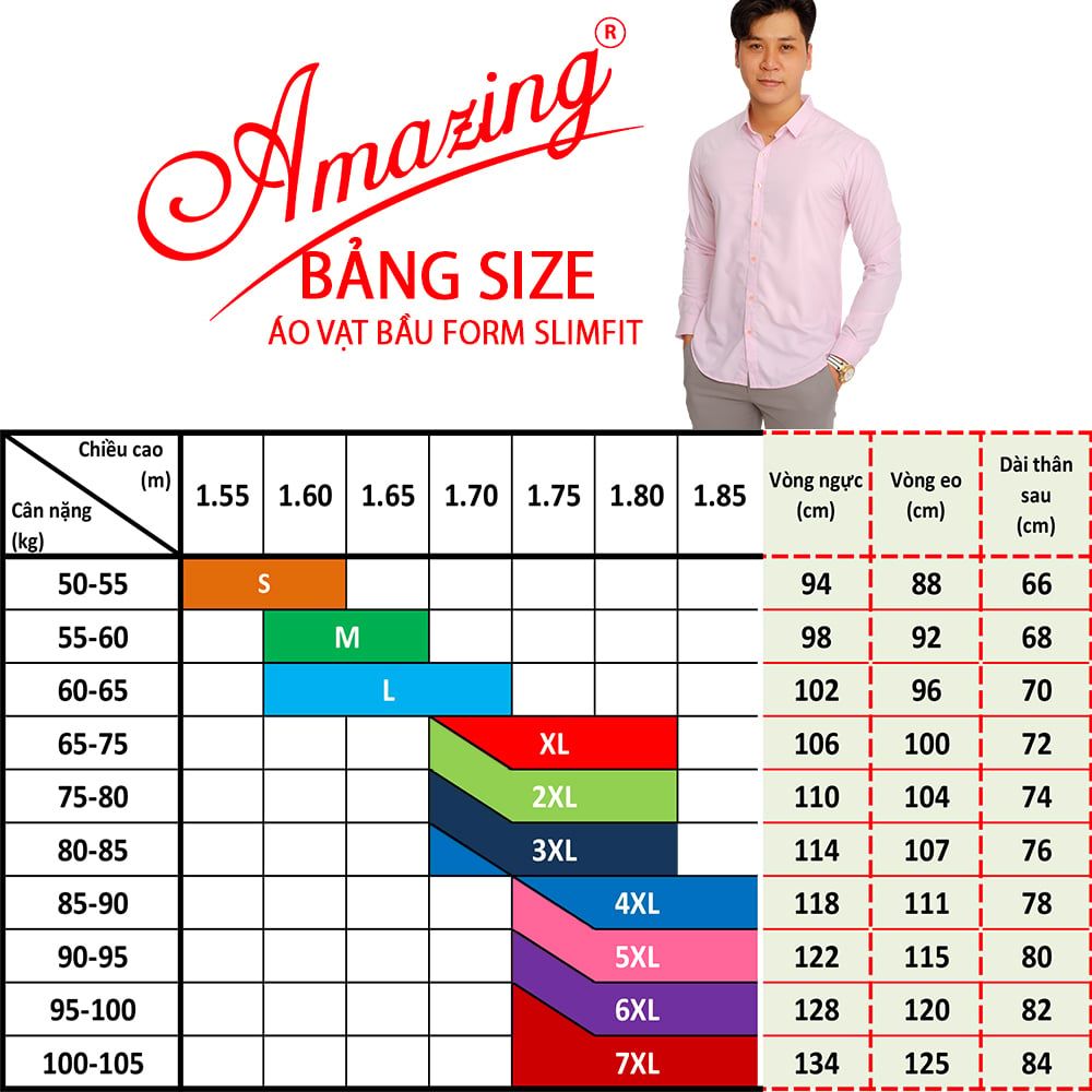  Áo sơ mi màu hồng pastel hiệu Amazing, dáng trẻ chuẩn form slim fit, phong cách Hàn Quốc, siêu phẩm mềm mịn mướt 