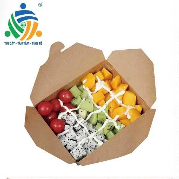 Hộp Giấy Kraft Nắp Gài 500ml / Hộp giấy đựng thực phẩm, trái cây