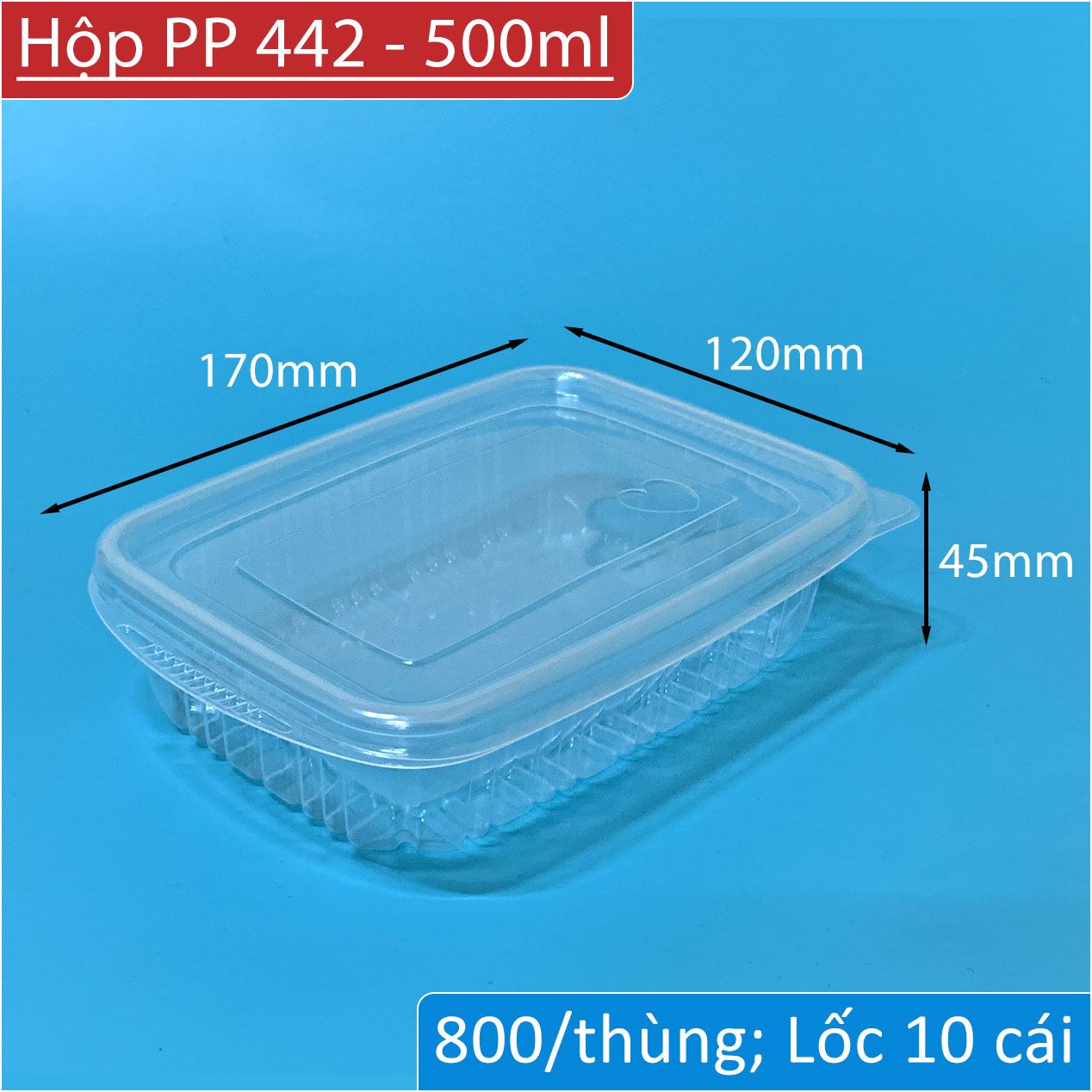 Hộp Nhựa PP 442 - 500ml / Hộp Đựng Thức Ăn, Trái Cây