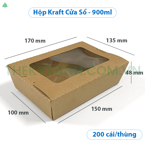 Hộp Kraft Cửa Sổ 900ml