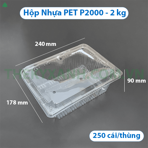 Hộp Nhựa P2000 - Hộp Trái Cây 2kg / Hộp Nhựa Đựng Trái Cây