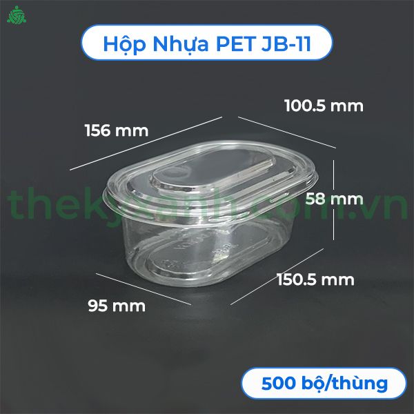 Hộp Nhựa PET JB-11 - Hộp nhựa đựng bánh oval