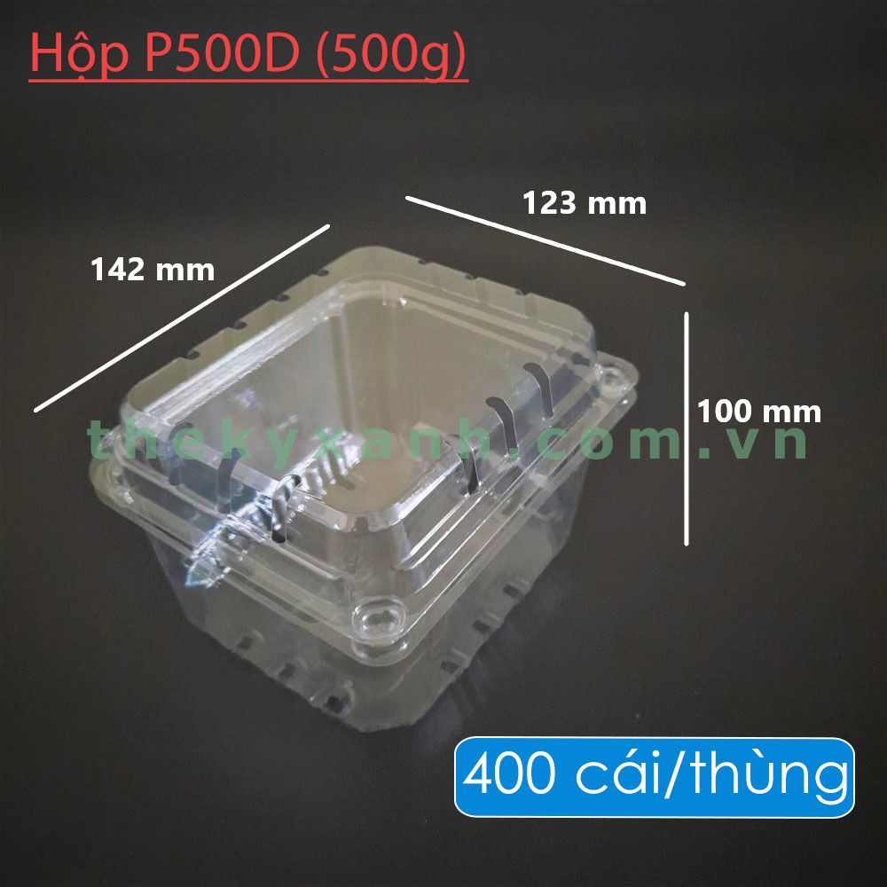 Hộp Nhựa P500D (500g) / Hộp đựng trái cây: táo, nho...