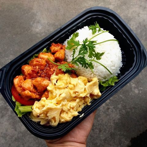 Khay nhựa đế đen HT-17, Hộp Nhựa HT-17 1 Ngăn / Hộp Đựng Thức Ăn, Trái Cây