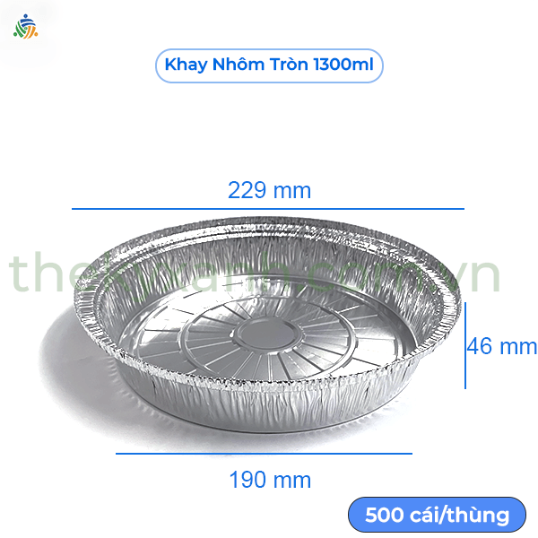 Khay Nhôm Tròn 1300ml - Khay nhôm nướng, hấp các loại bánh, thịt, cá, rau củ...