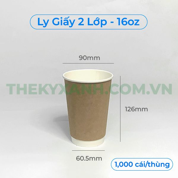 Ly Giấy 2 Lớp 16oz - 470ml; Ly Giấy Đựng Cafe
