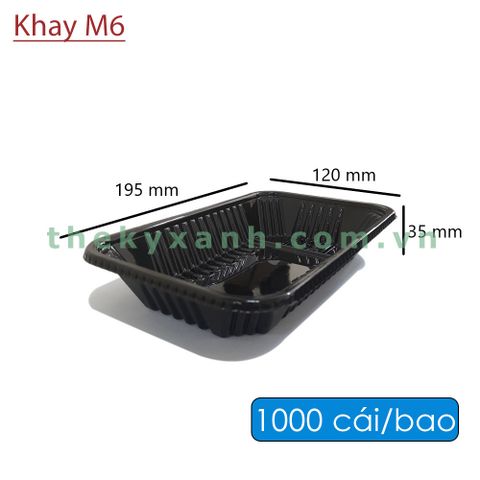 Khay Nhựa Đế Đen, Trong M6 / Đựng Trái Cây, Bánh, Thực Phẩm Tươi Sống