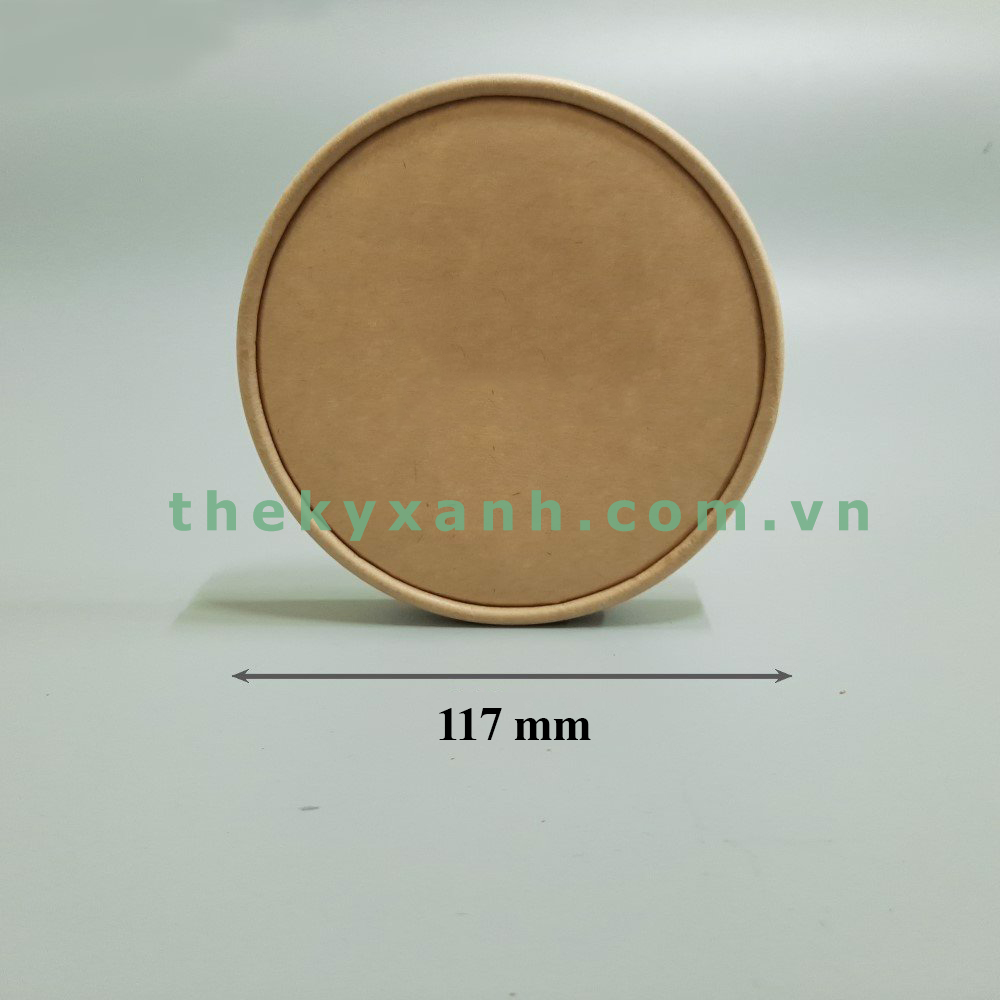 Nắp Tô Giấy Kraft 117mm dùng cho tô giấy (26oz, 32oz) - 760ml, 1000 ml