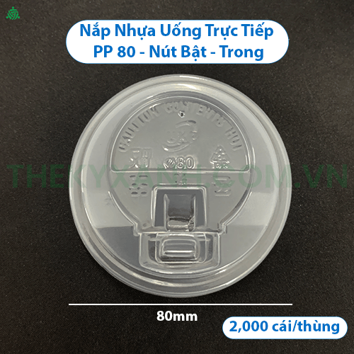 Nắp uống trực tiếp PP 80 Trong - Nút Bật