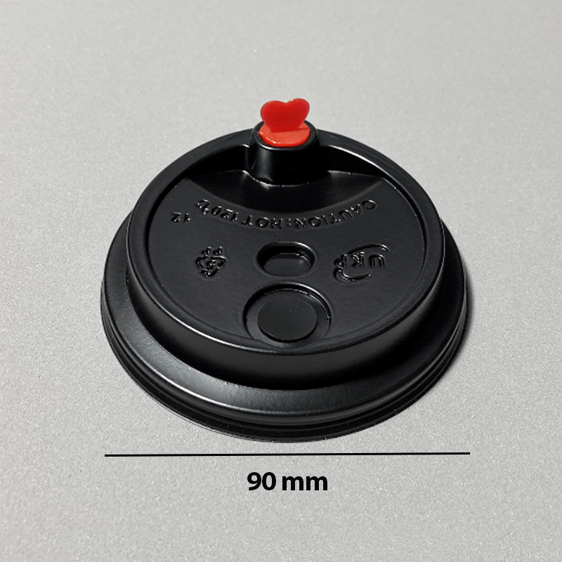 Nắp Nhựa Phẳng Tim PP 90 - Đen