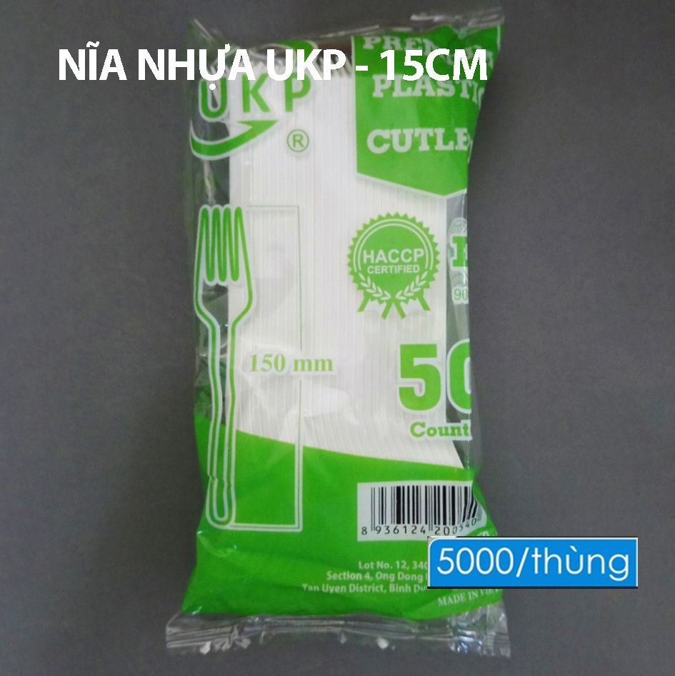 Nĩa Nhựa Trắng Dùng 1 Lần Dài 15cm