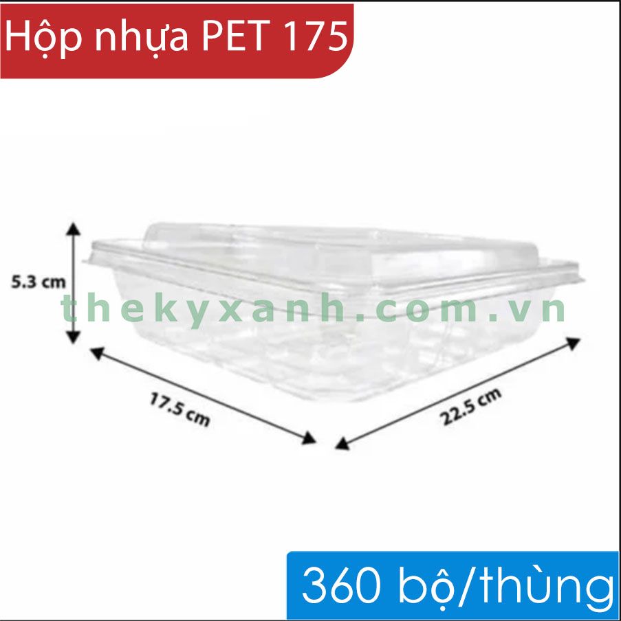 Hộp nhựa PET - 175 - Hộp Nhựa Đựng Thức Ăn, Trái Cây