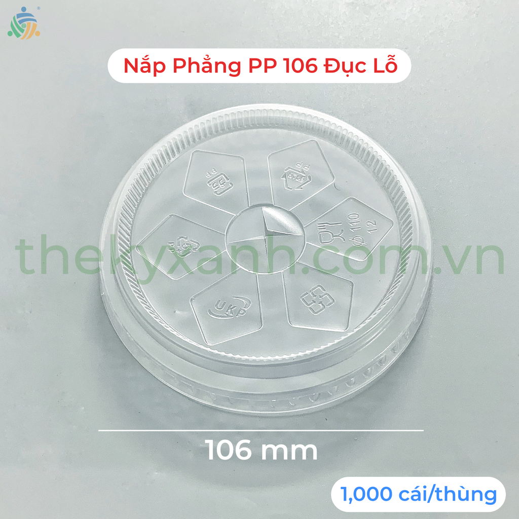 Nắp Nhựa Phẳng PP 106 - Đục lỗ