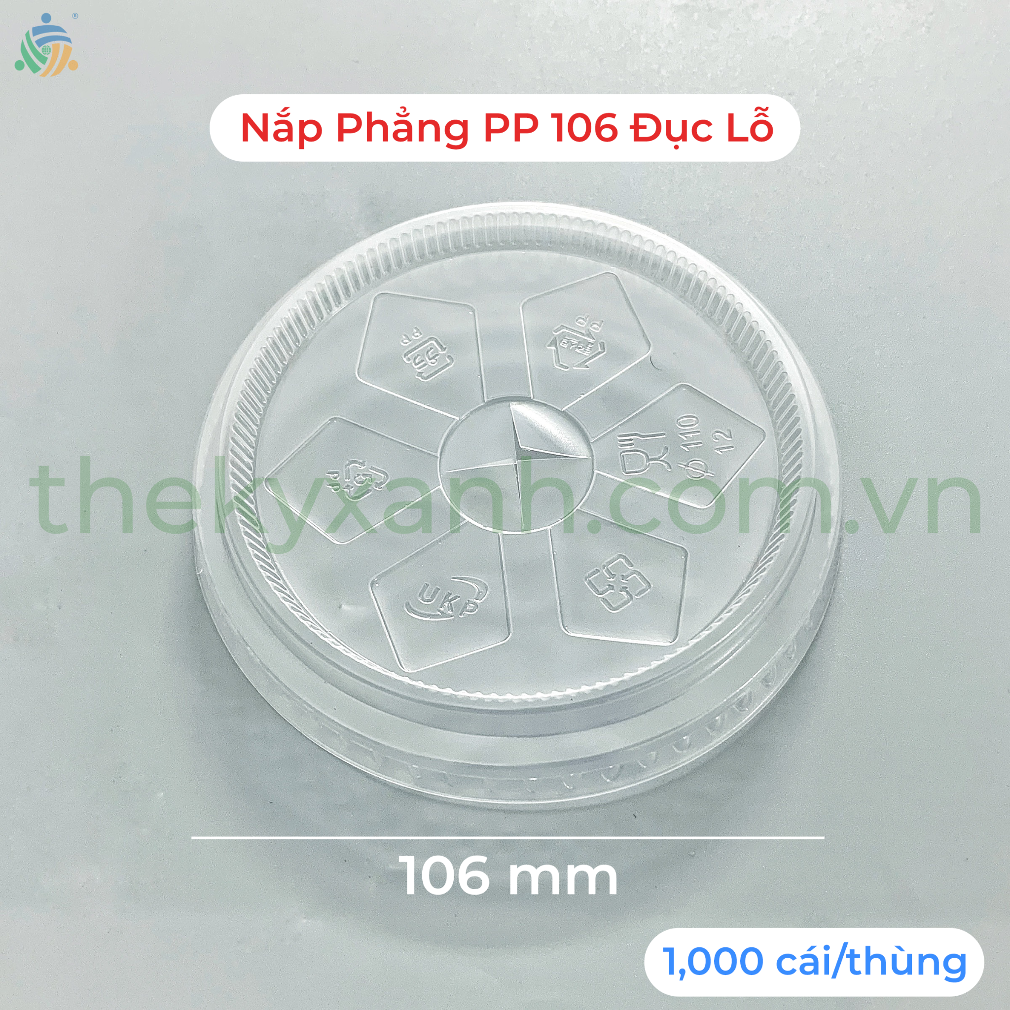 Nắp Nhựa Phẳng PP 106 - Đục lỗ