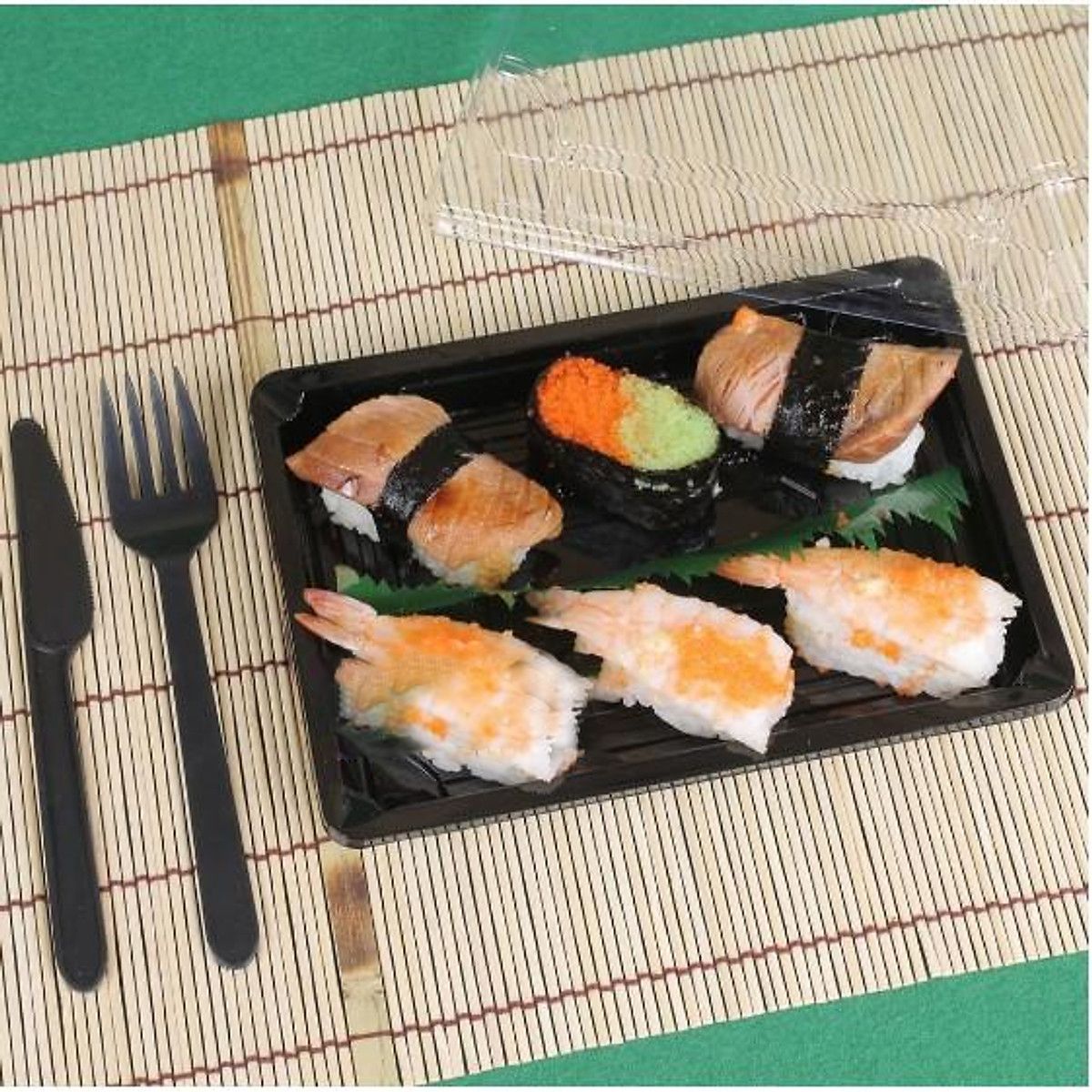 Khay Nhựa Đế Đen, Hộp Nhựa ST-4 / Hộp sushi nhỏ, bánh, trái cây, thực phẩm tươi sống