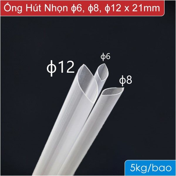 Ống Hút - ɸ6, ɸ8, ɸ12 Trong / Đen Không Bọc Màng - Ống Hút Trà Sữa, Sinh Tố, Nước Ép, Rau Má,...