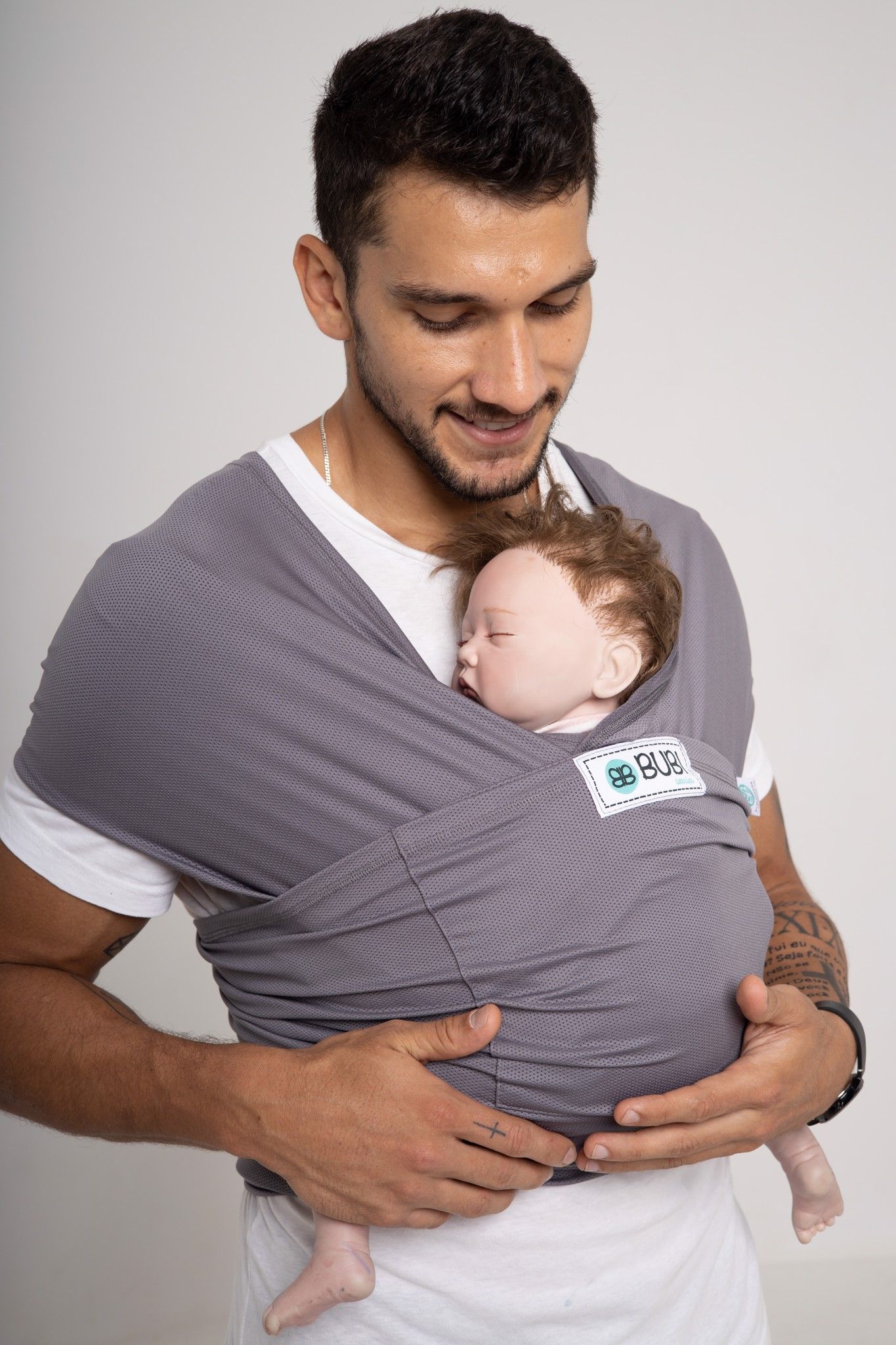  BUBI WRAP -  Lưới co dãn - Xám đậm Air Mesh 