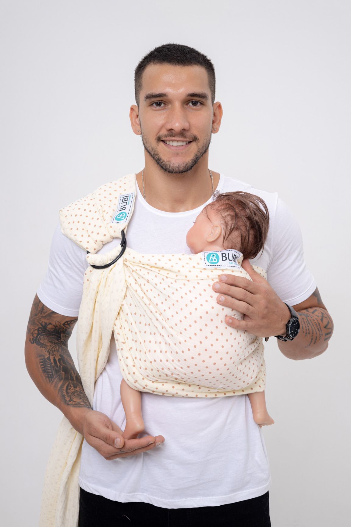 BUBI Ring Sling Gen 1 - Muslin Cotton - Chấm bi