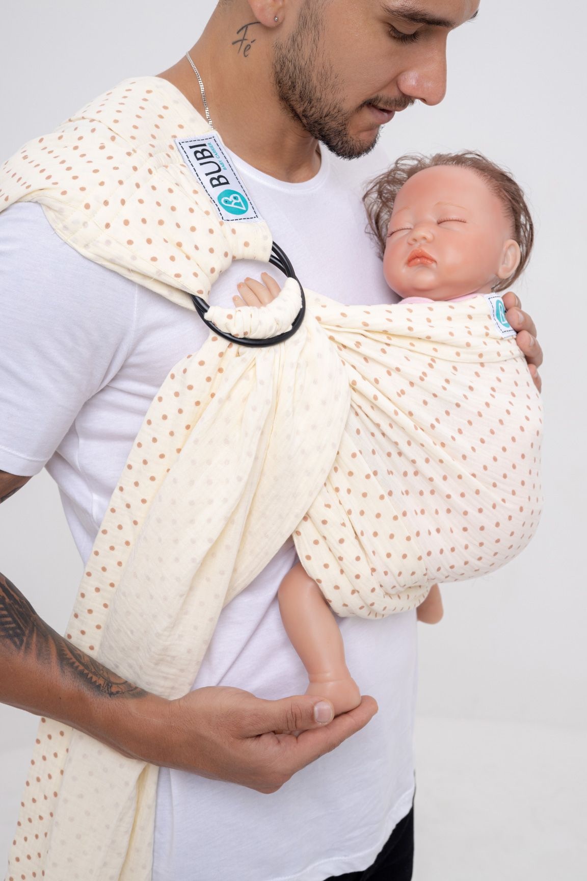 BUBI Ring Sling Gen 1 - Muslin Cotton - Chấm bi