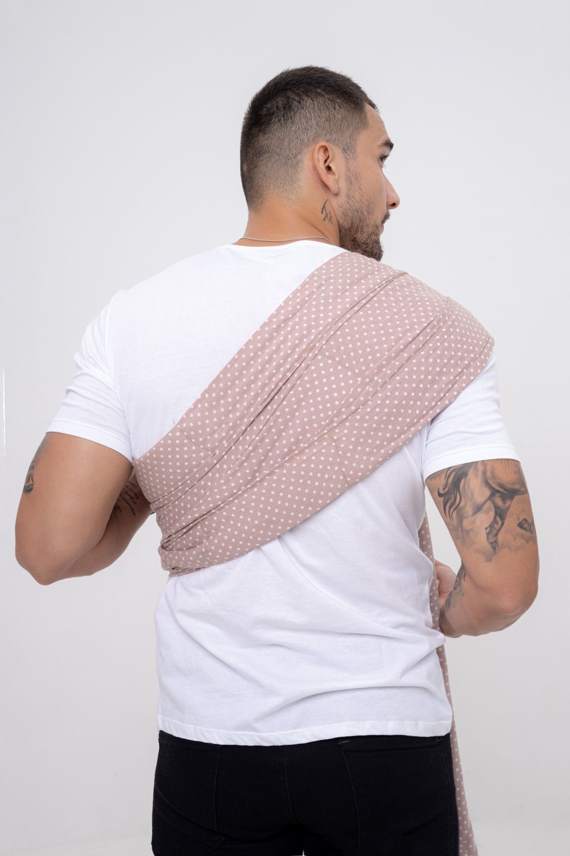 BUBI Ring Sling Gen 1 - Lanh cotton - Chấm bi trắng