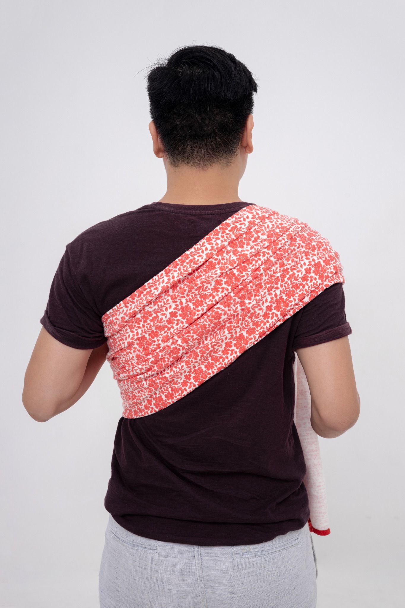 BUBI Ring Sling Gen 1 - Da cá cotton - Hoa đỏ