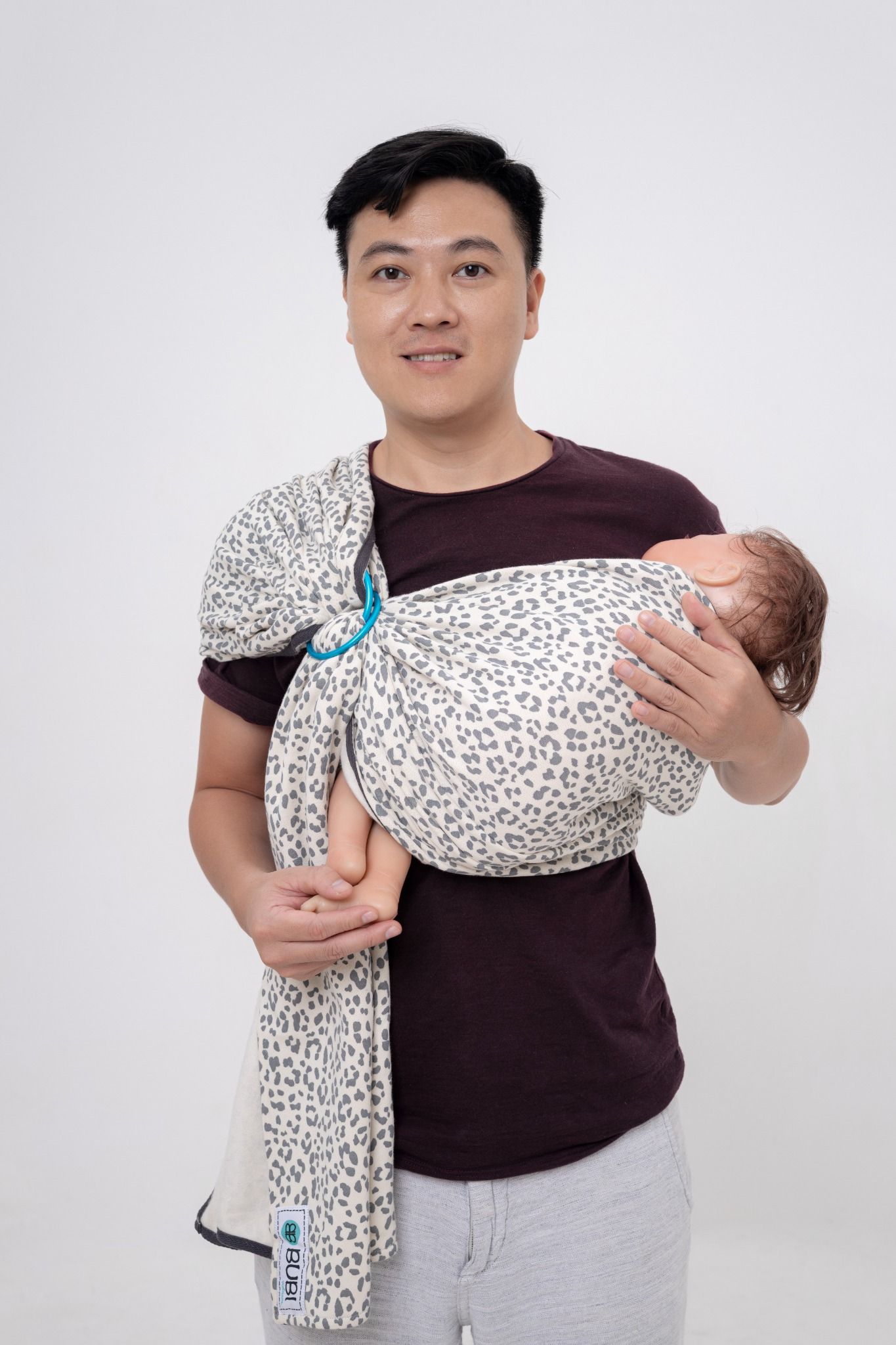  BUBI Ring Sling Gen 1 - Da beo - Nỉ cotton 