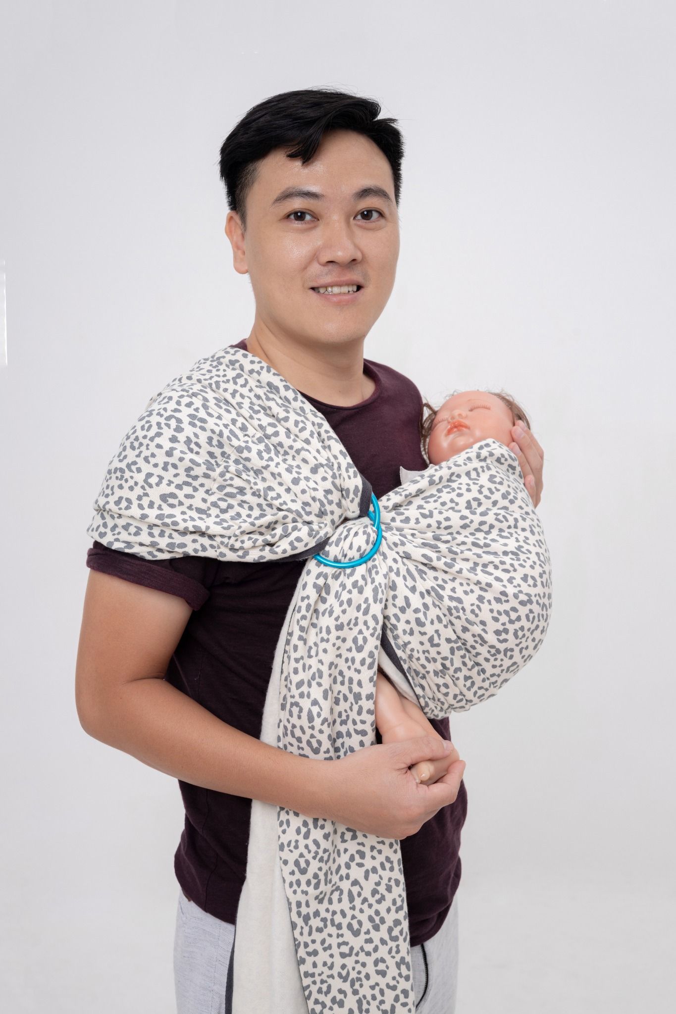  BUBI Ring Sling Gen 1 - Da beo - Nỉ cotton 