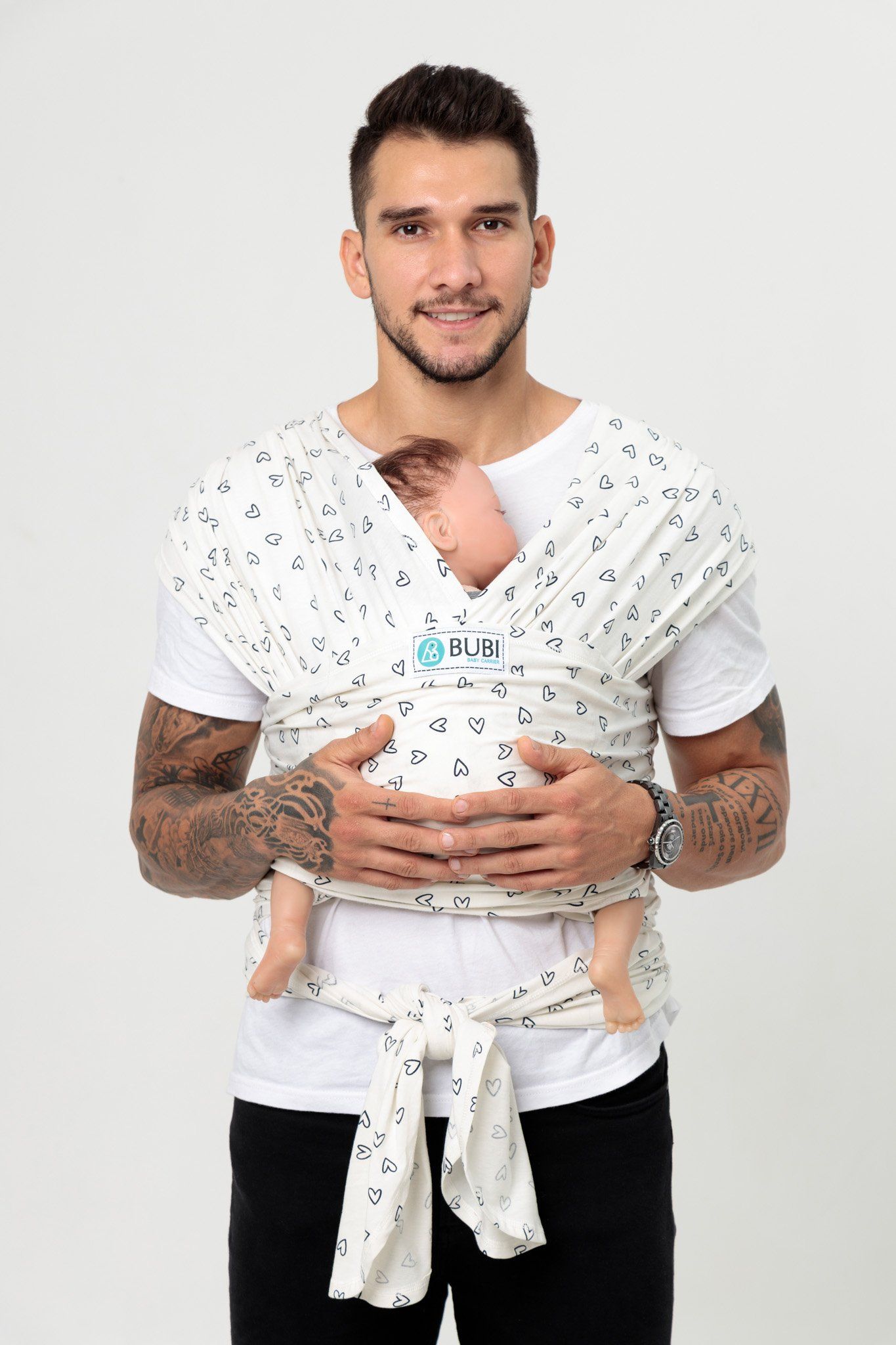 BUBI WRAP - Cotton - Trắng tim