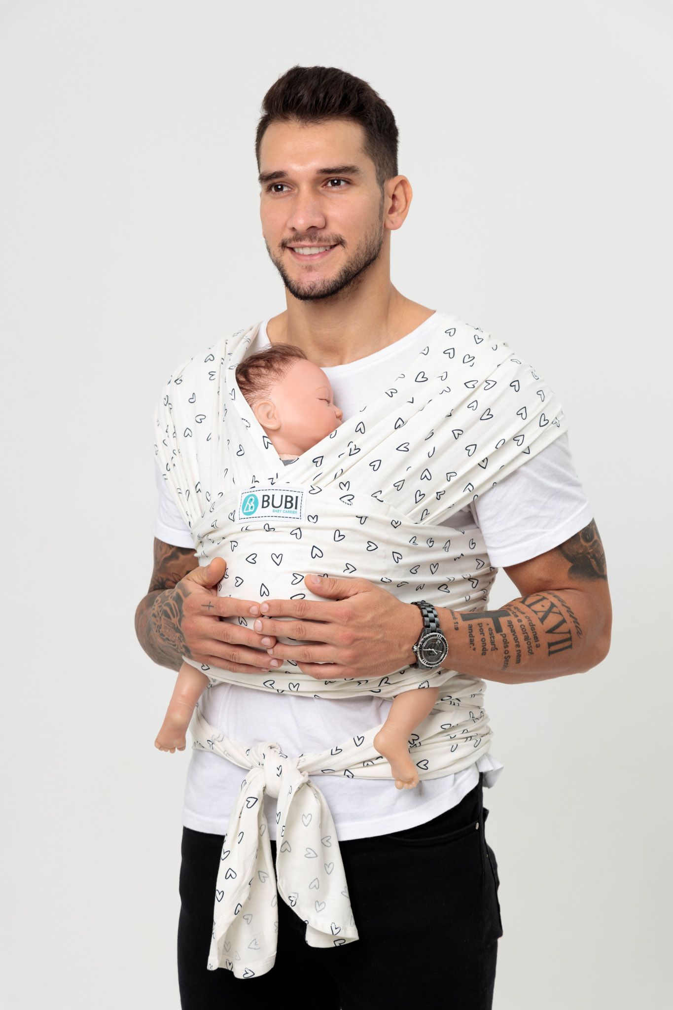 BUBI WRAP - Cotton - Trắng tim