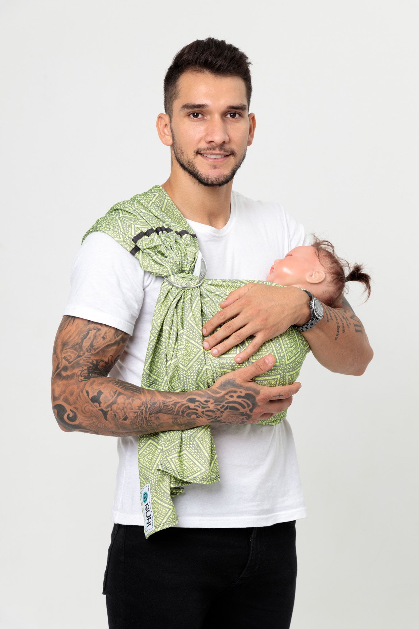 BUBI Ring Sling Gen 1 - Thun 4 chiều - Xanh lập thể