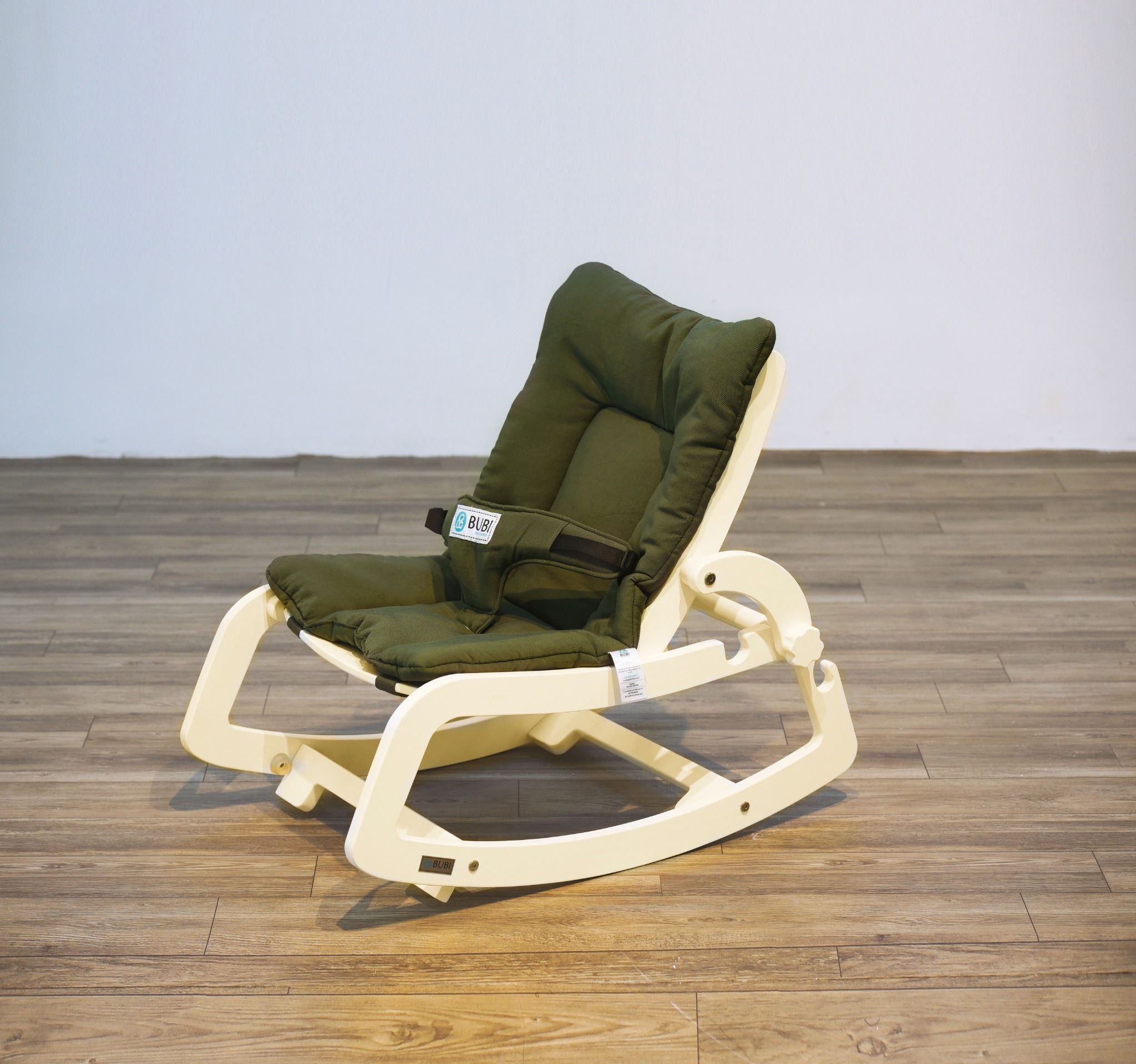  BUBI Bouncer V2 - Cream Frame w Green Top 