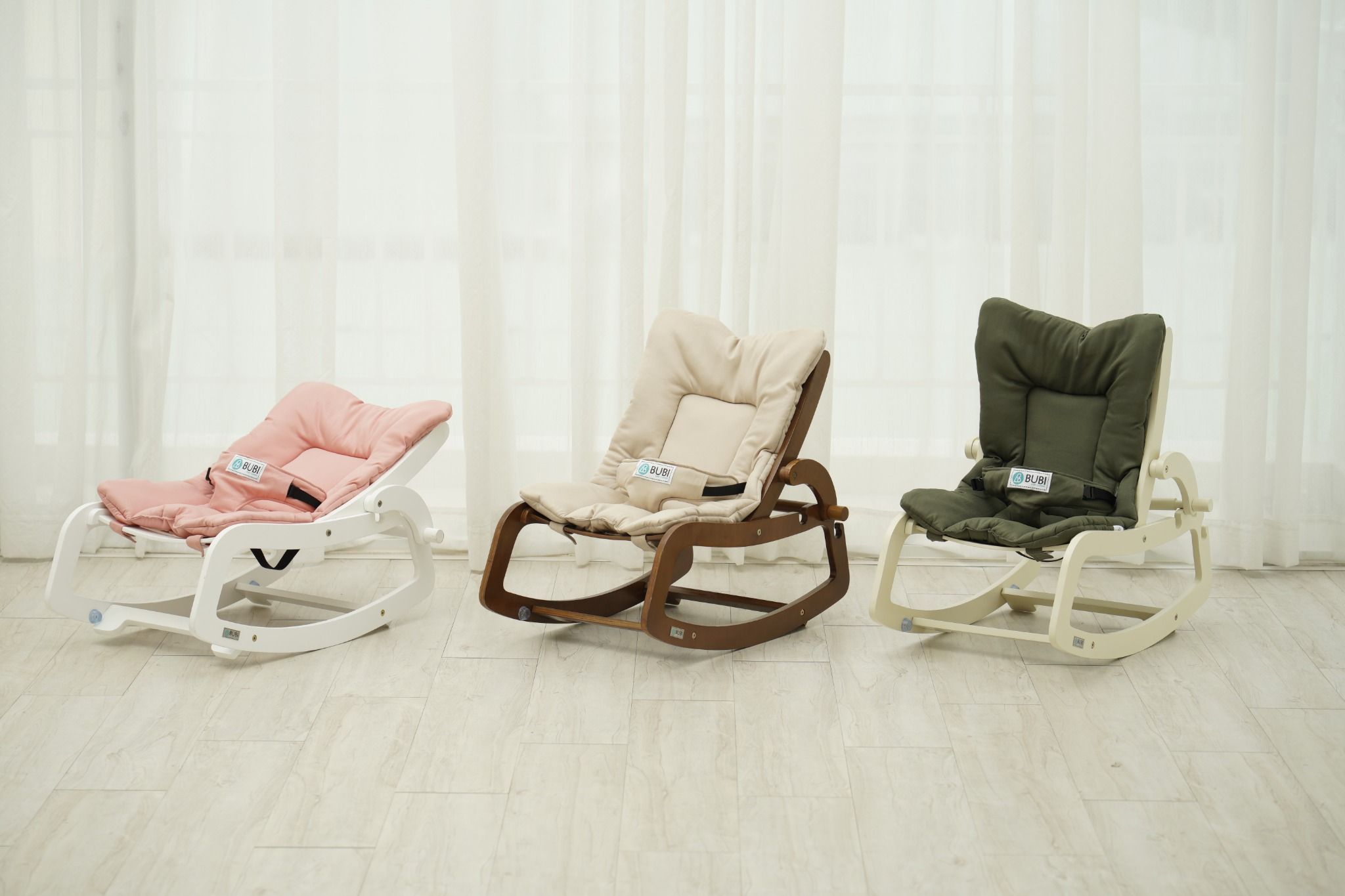 BUBI Bouncer - Cream Frame w Pink Top